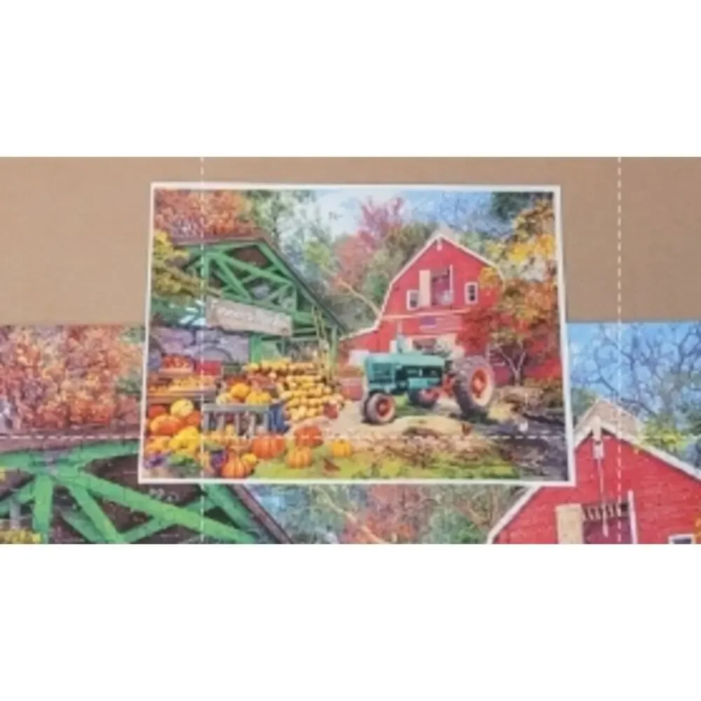 White Mountain FARMER'S MARKET 500 piece puzzle autumn fall COMPLETE